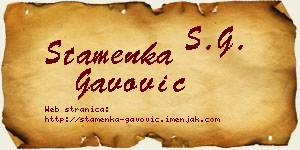 Stamenka Gavović vizit kartica